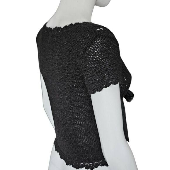 dark coquette crochet bow top - Picture 6 of 7